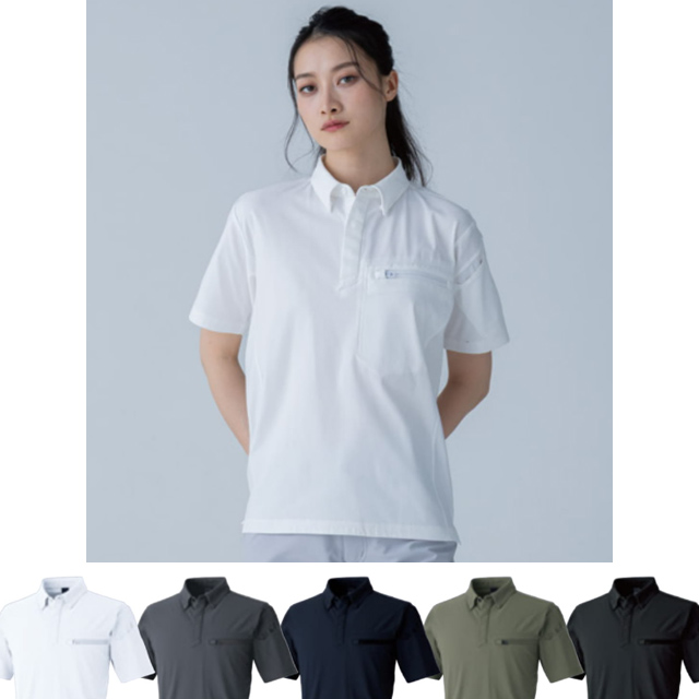 8465 TS-DESIGN(ＴＳデザイン) ES DEO トリコット半袖ショートスリーブポロシャツ