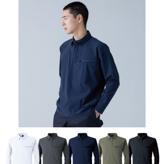 84651 TS-DESIGN(ＴＳデザイン) ES DEO トリコットロングスリーブポロシャツ
