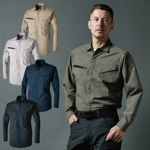 4615 TOWA(藤和)TS DESIGN エエコハイブリッドダブルクロスライトシャツ