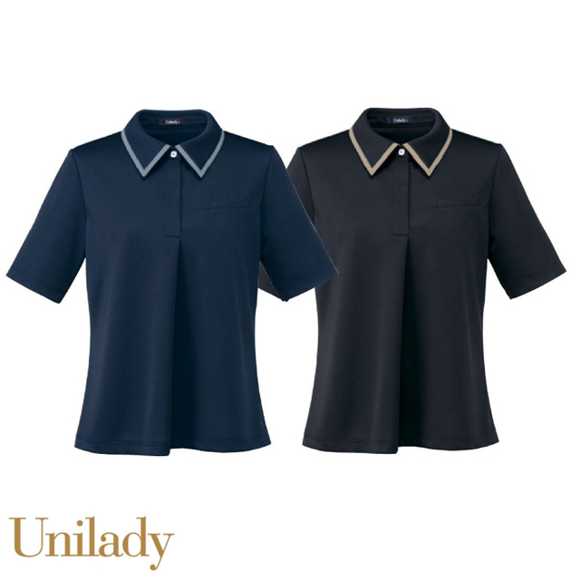 U82555Nユニレディ事務服半袖ポロシャツ